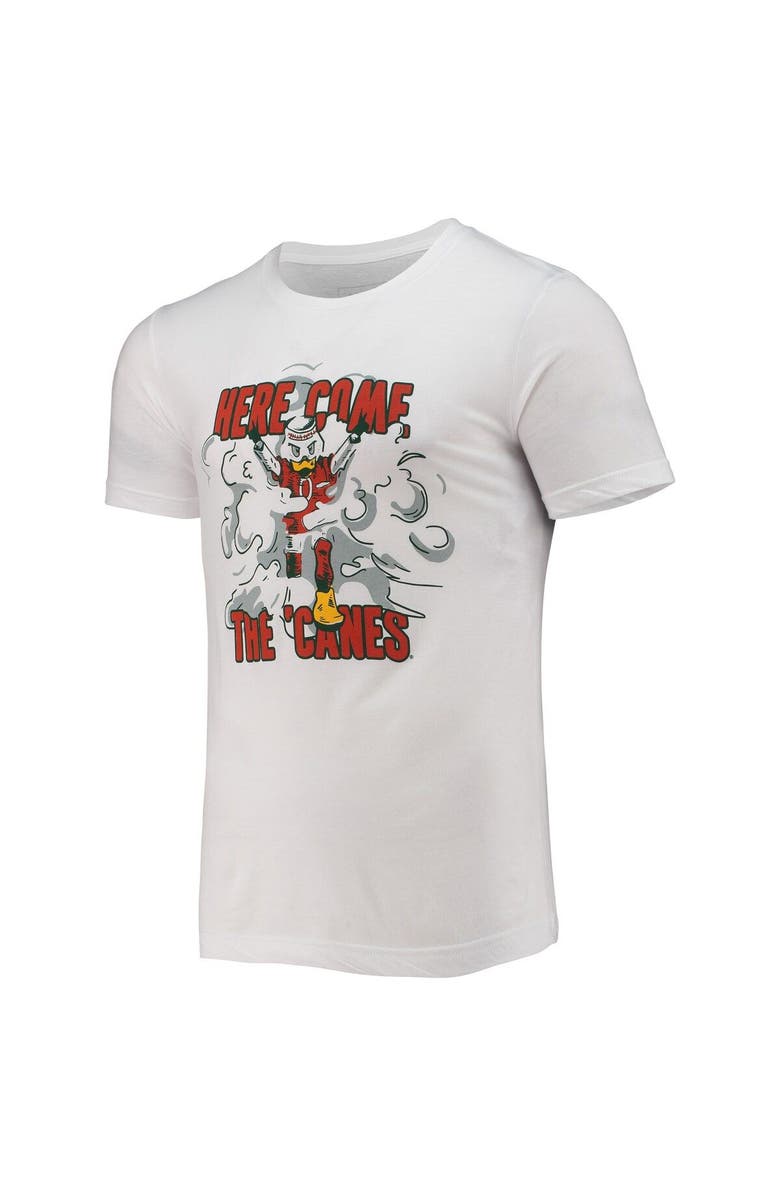 HOMEFIELD Men's Homefield White Miami Hurricanes Vintage Here Come The 'Canes T-Shirt, Alternate, color, 