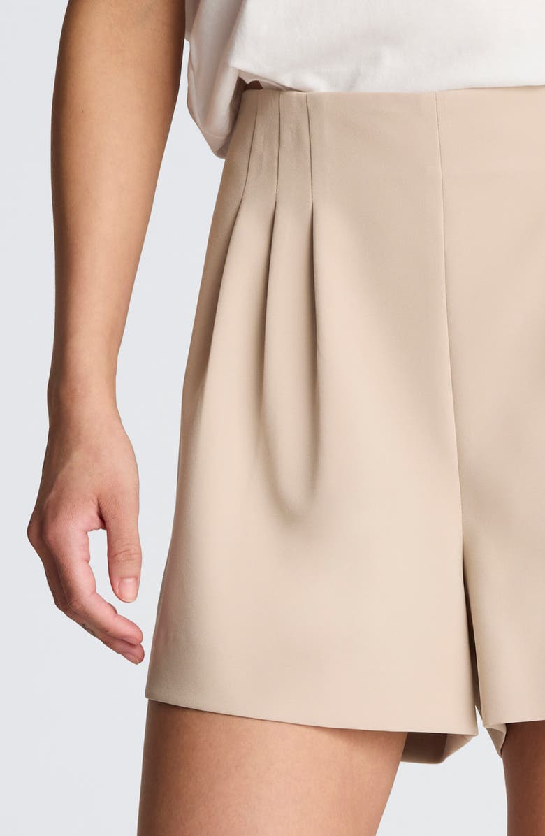 Kenneth Cole Pleated High Waist Shorts, Alternate, color, Timeless Taupe