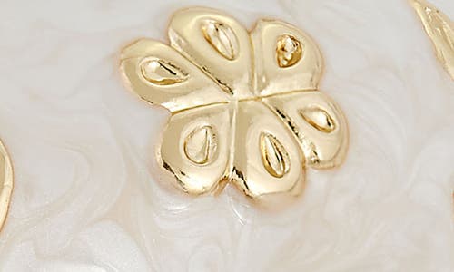 Savvy Cie Jewels Enameled Floral Hinge Bangle Bracelet In White