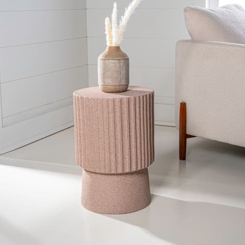 Shop Jonathan Y Louisa 19" Modern Art Deco Tambour Indoor/outdoor Accent Table In Pink Terrazzo