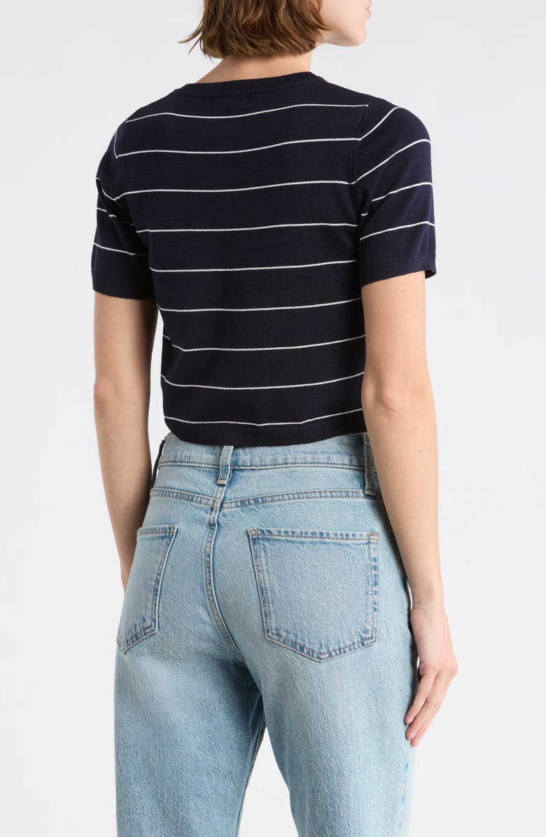 Blu Pepper Short Sleeve Cardigan, Alternate, color, Navy