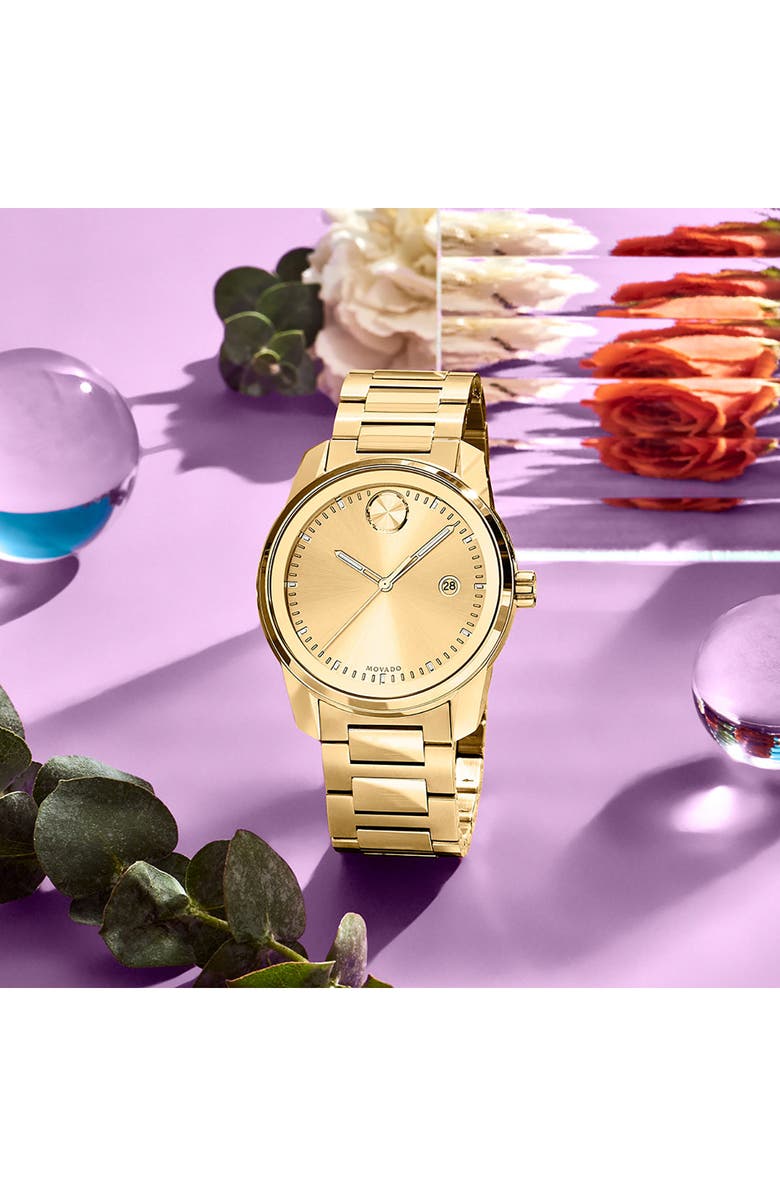 Movado Bold Verso Bracelet Watch, 42mm, Alternate, color, Gold Dial