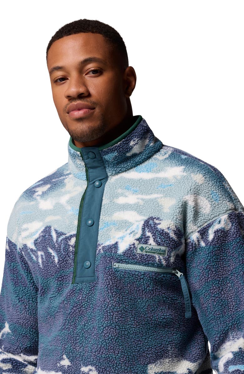 Columbia Helvetia II Print Fleece Pullover, Alternate, color, Crushed Blue Sisters