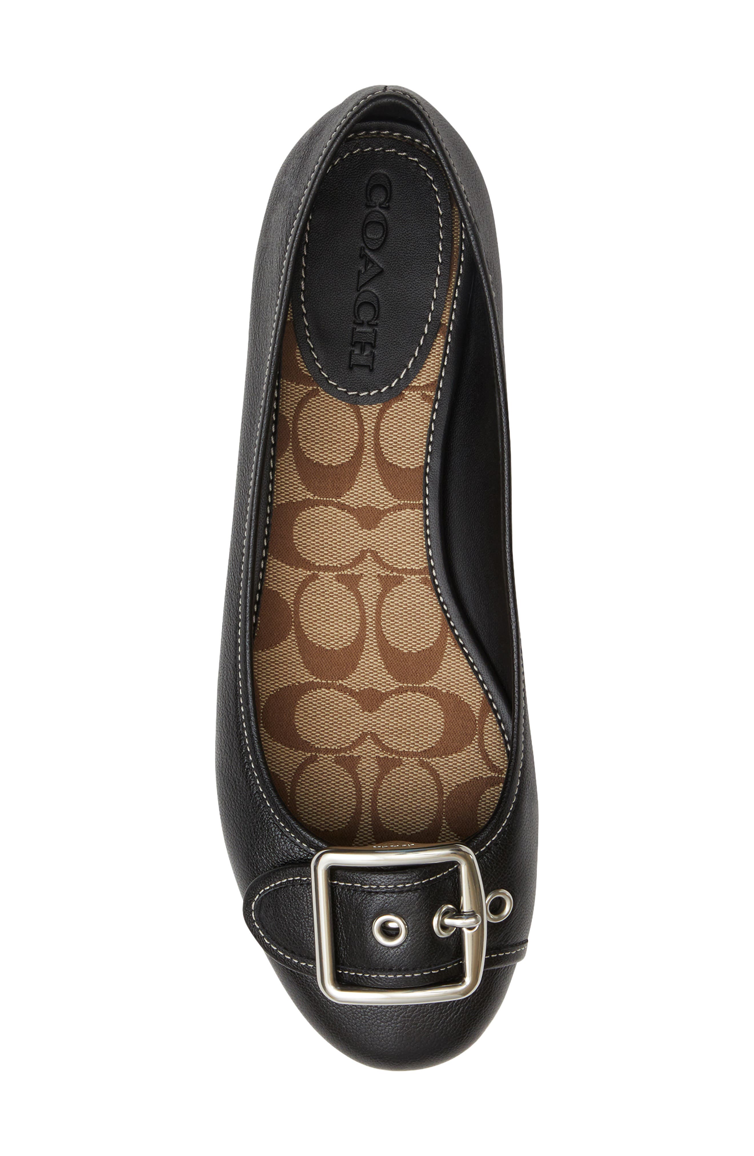 Margot Leather Ballet Flat, Alternate, color, BLACK