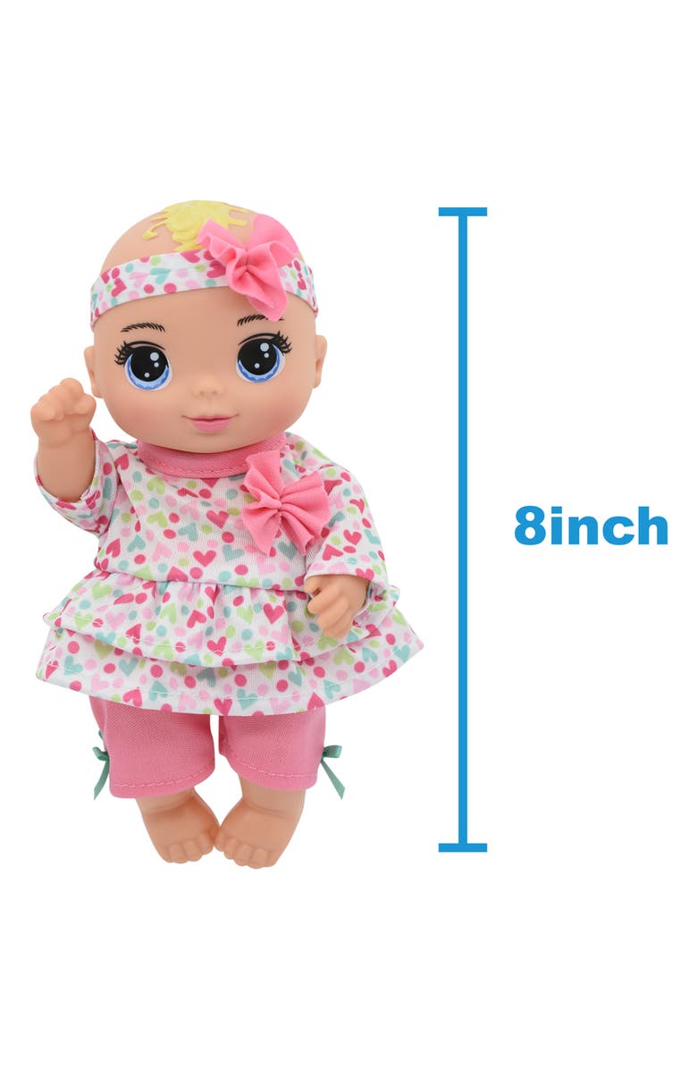 Magic Nursery 8" Doll Stroll N Scoot Set Hearts, Pink, Teal, Purple, Alternate, color, Multicolored