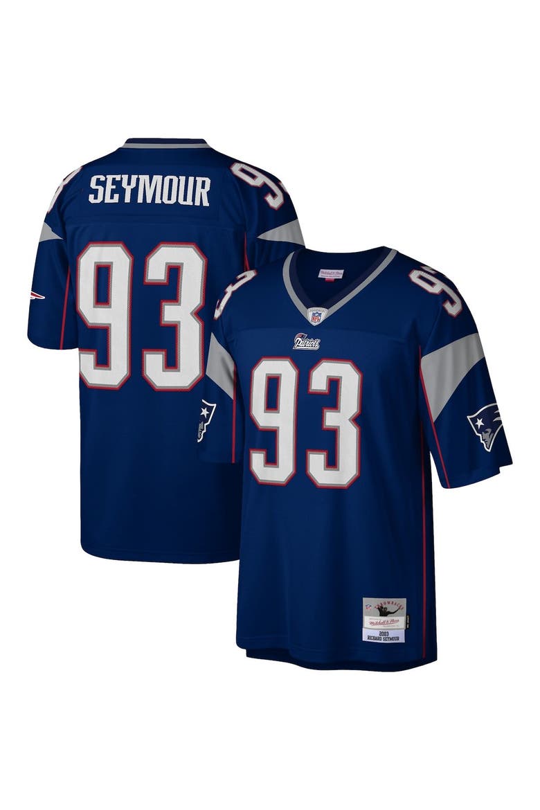 Men's Mitchell & Ness Richard Seymour Navy New England Patriots Legacy Replica Jersey, Alternate, color, Navy