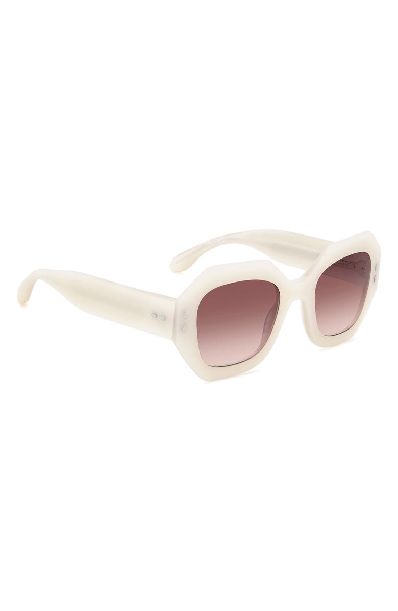 Isabel Marant 52mm Gradient Geometric Sunglasses, Alternate, color, Pearld White/ Burgundy Shaded