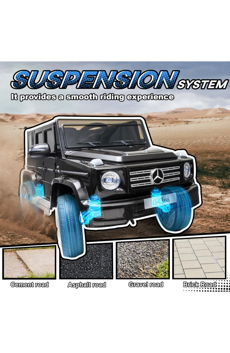 Aosom 12V Licensed Mercedes Benz G500 Ride on Truck with Remote Control, Suspension, Alternate, color, Black