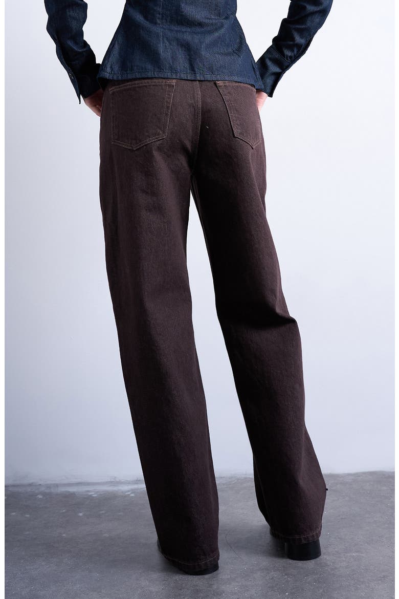Column Mid Rise Jeans, Alternate, color, BROWN