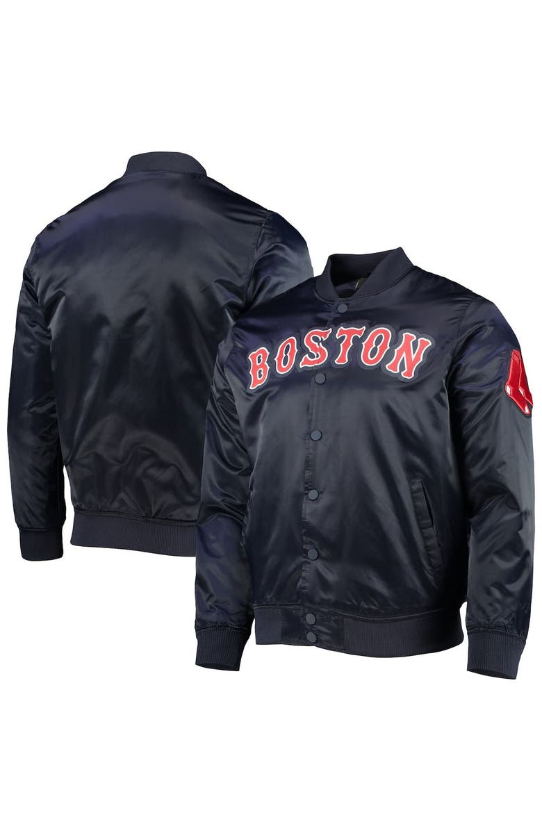 PRO STANDARD Men's Pro Standard Navy Boston Red Sox Wordmark Satin Full-Snap Jacket, Alternate, color, Navy