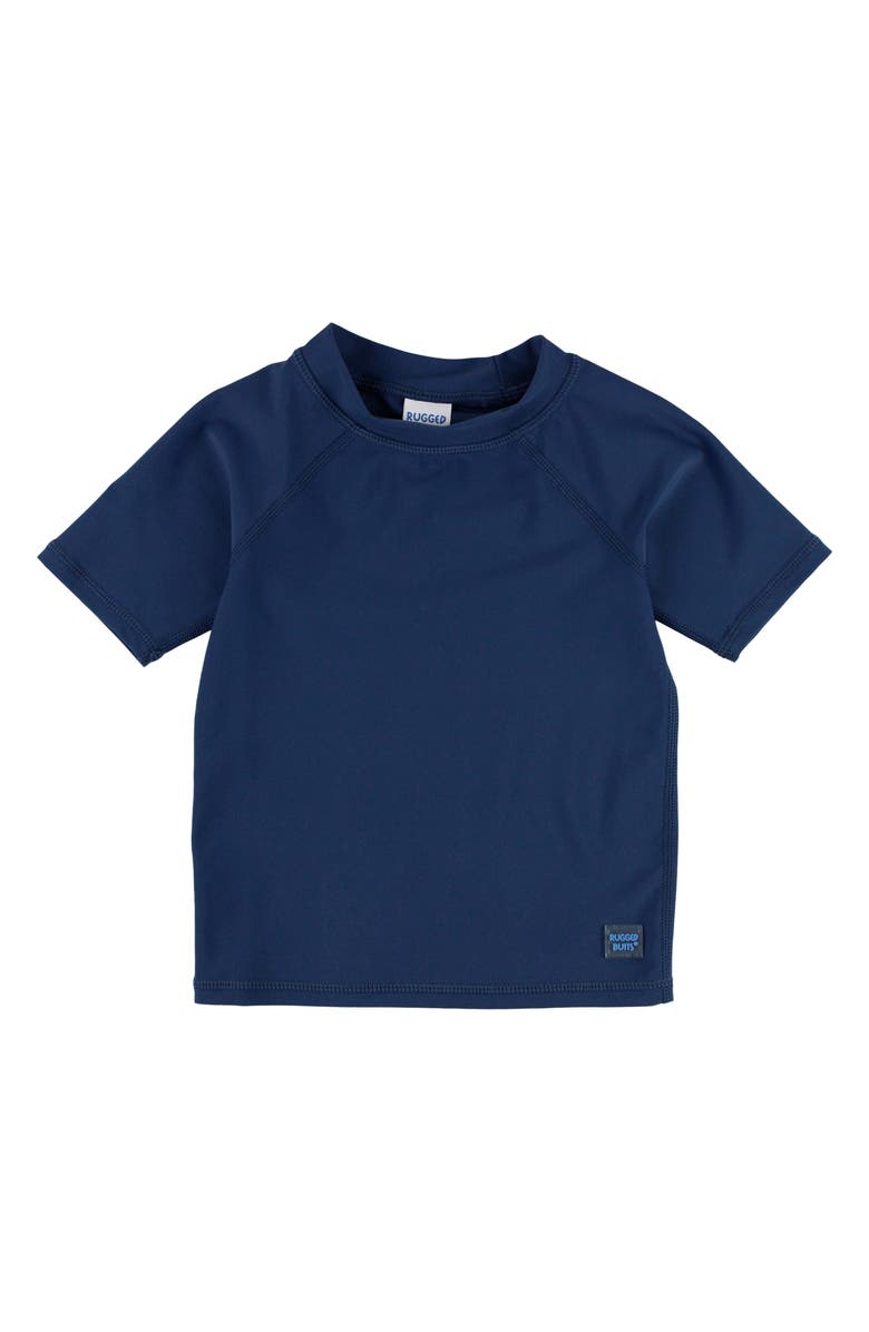 RuggedButts Kids' Short Sleeve Rashguard, Main, color, Navy