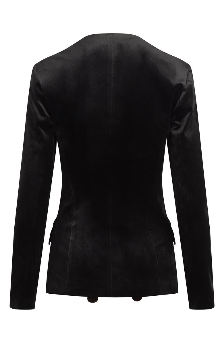 Favorite Daughter The Penelope Square Neck Velvet Jacket, Alternate, color, Black
