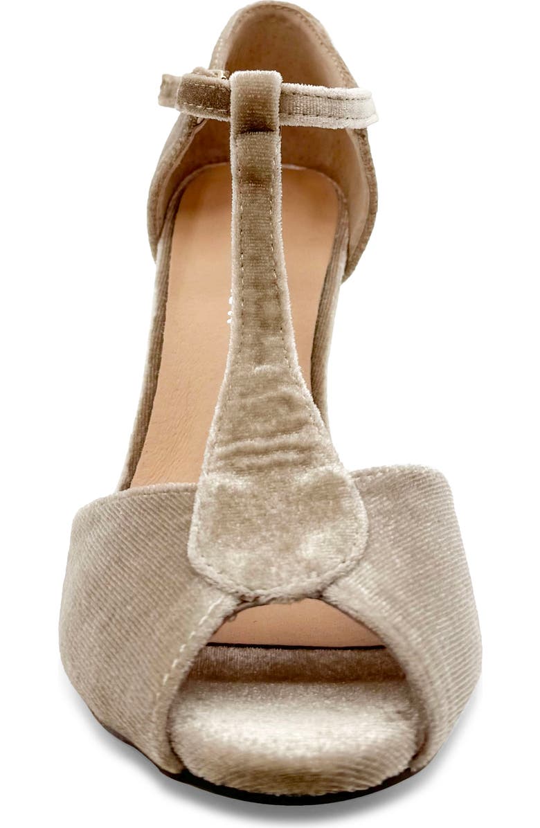 CHELSEA CREW Blondie T-Strap Sandal, Alternate, color, Cream Velvet