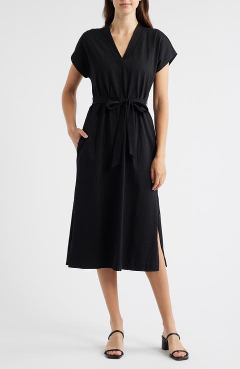 Islandscape Cotton Jersey Midi Dress