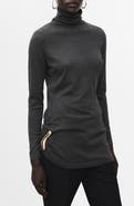 MANGO Turtleneck Tunic with Brooch