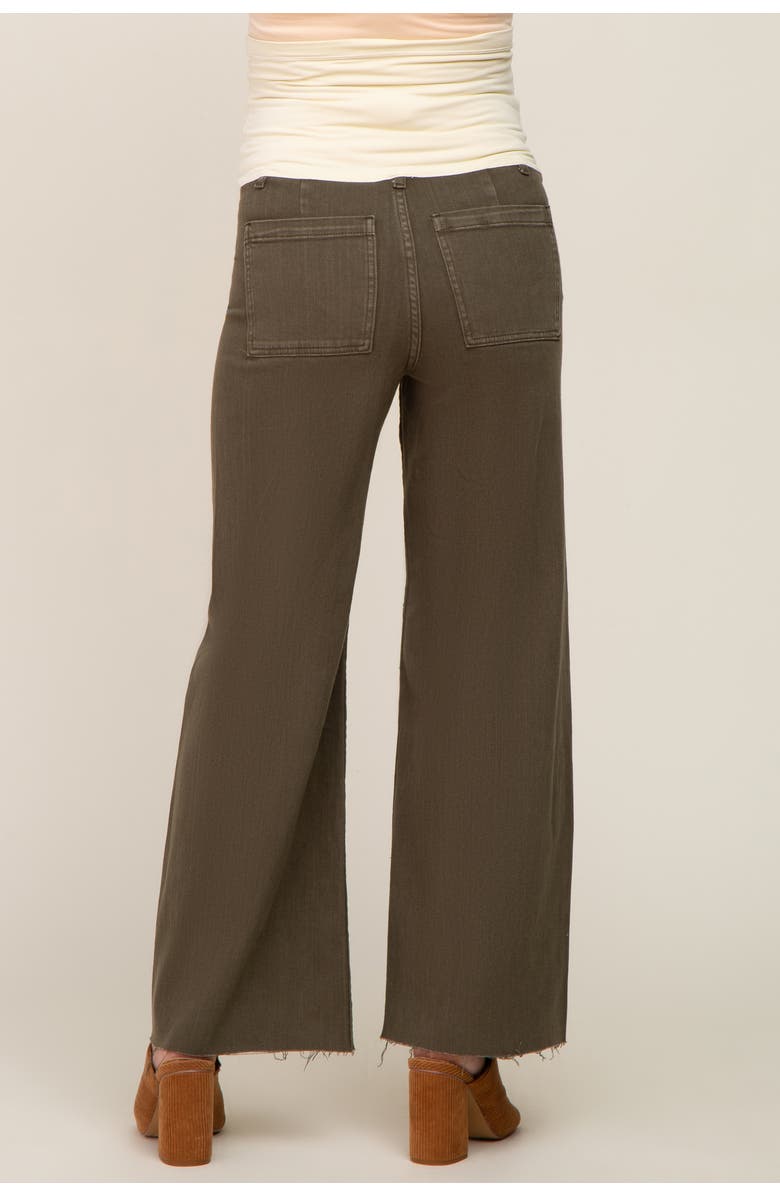 PinkBlush Raw Hem Wide Leg Maternity Jeans, Alternate, color, Olive Green