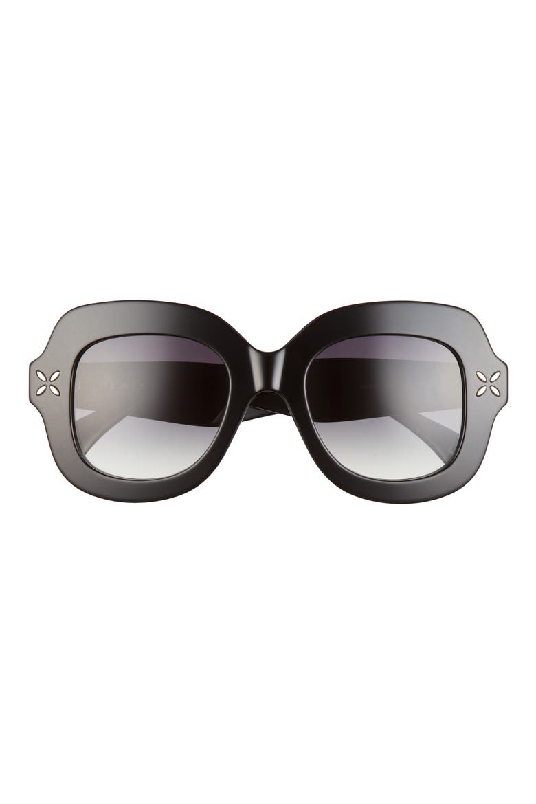 50mm Gradient Square Sunglasses, Main, color, BLACK