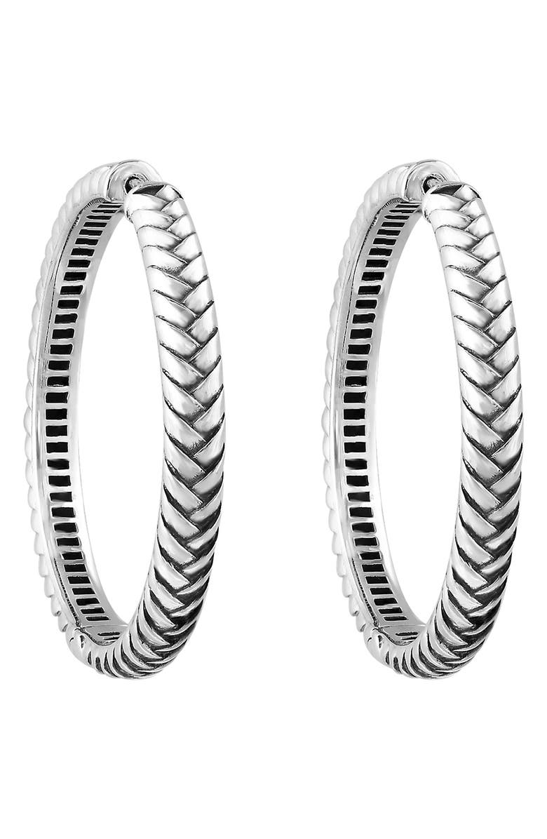 EFFY Braid Hoop Earrings, Alternate, color, Silver