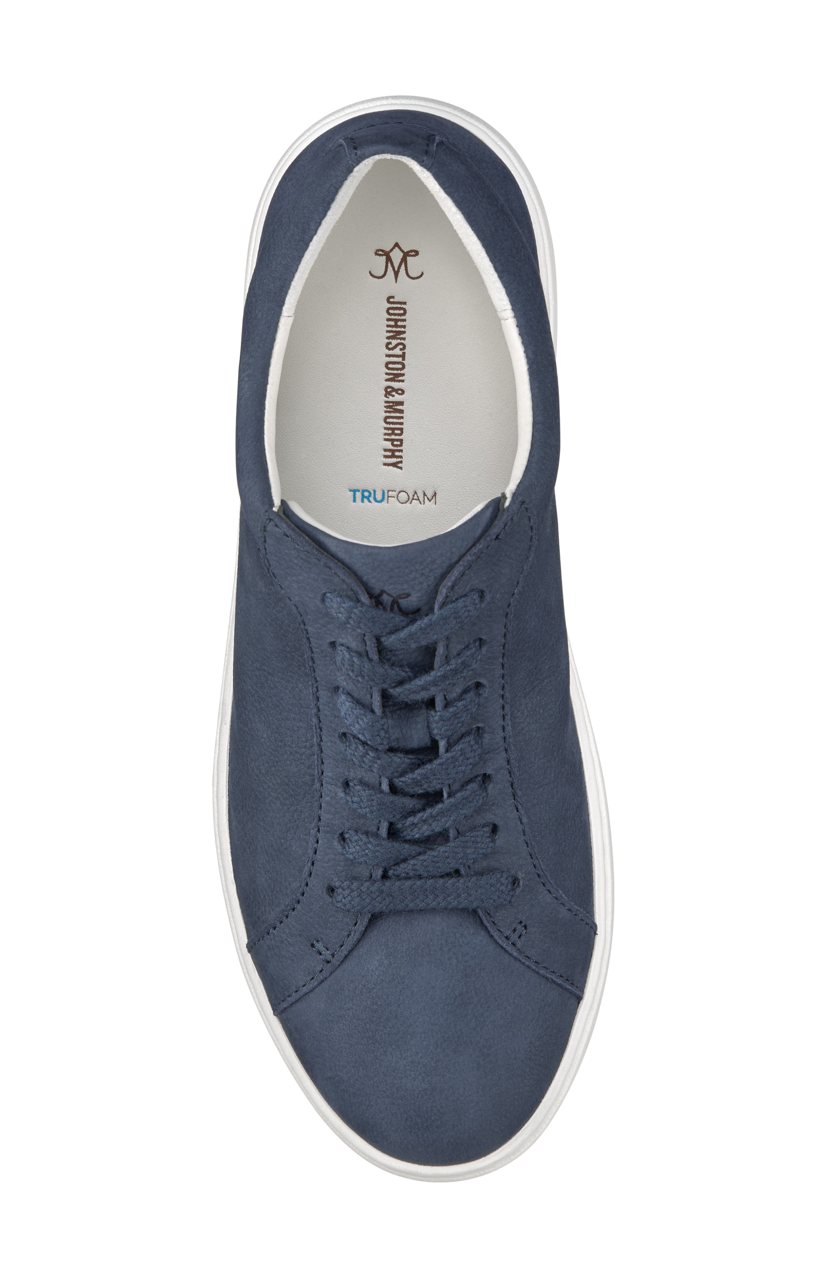 Johnston & Murphy Cammie Low Top Sneaker, Alternate, color, Navy Tumbled Nubuck