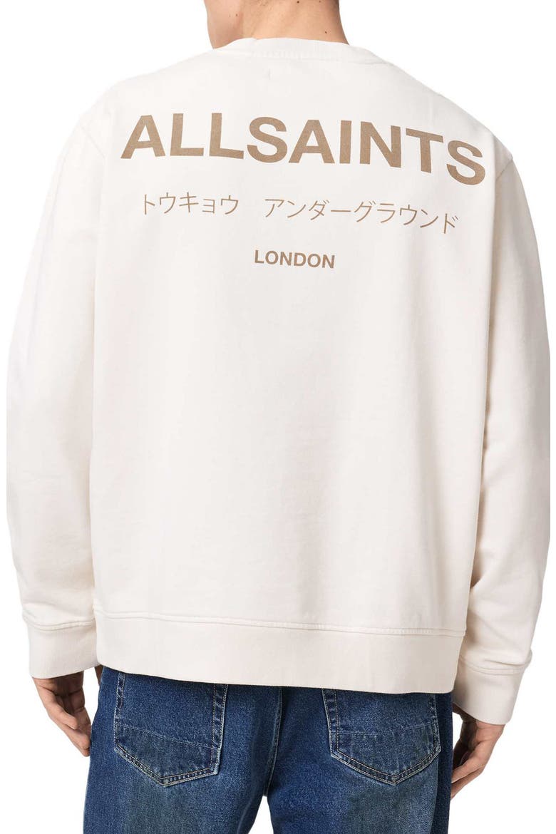 Underground Logo Organic Cotton Graphic Sweatshirt, Alternate, color, SWAN WHITE