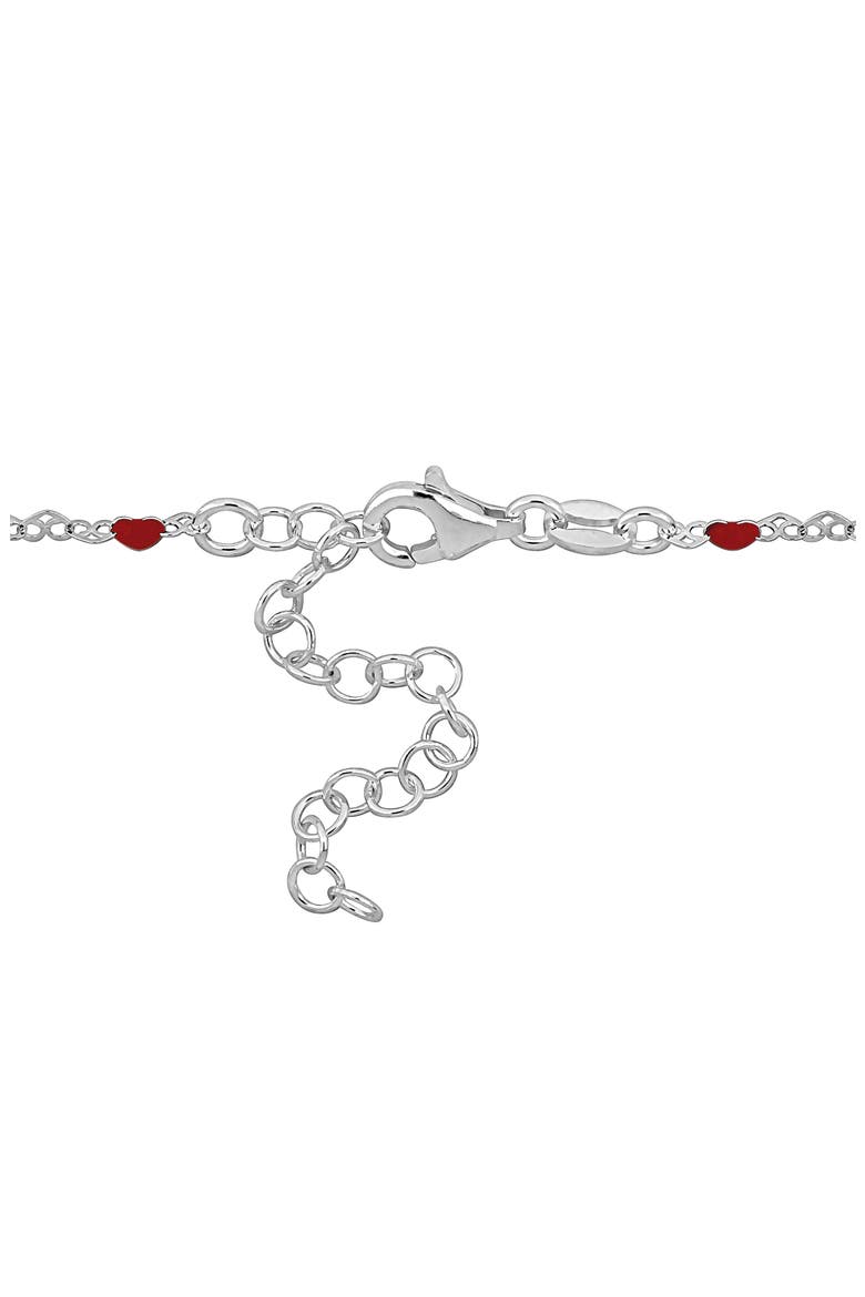 Enamel Heart Link Chain Necklace, Alternate, color, RED