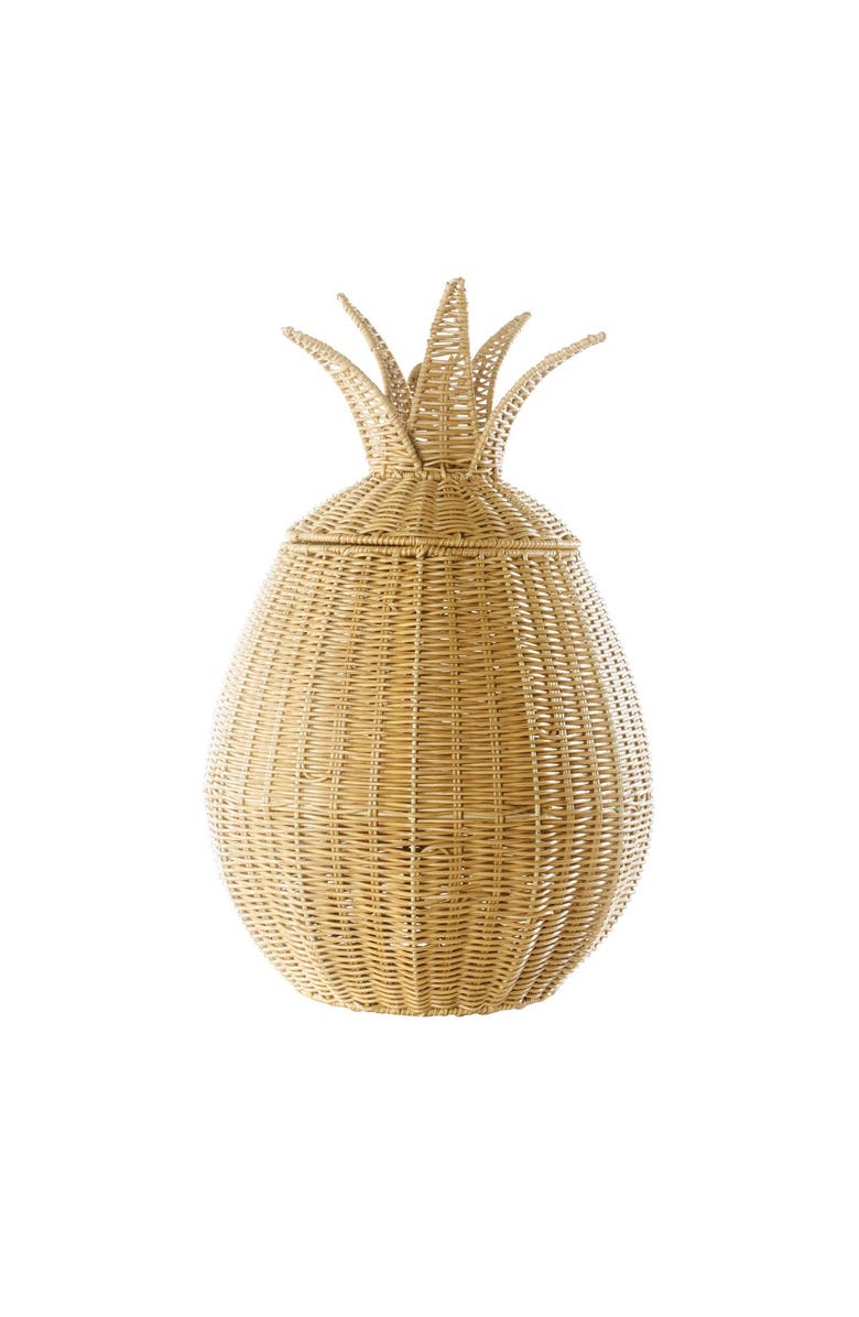 Kaplan Early Learning Company Pineapple Washable Wicker Floor Basket, Main, color, 