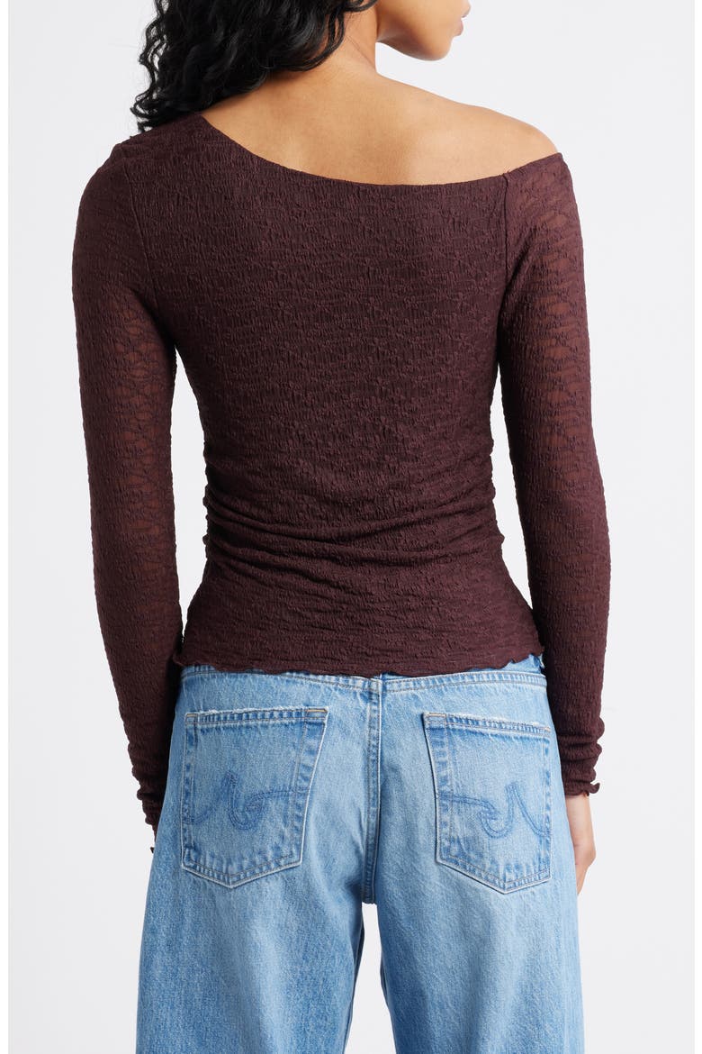 One-Shoulder Lace Top, Alternate, color, BURGUNDY FUDGE
