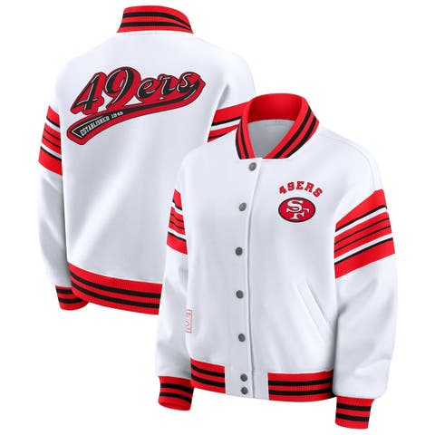 Women's WEAR by Erin Andrews White San Francisco 49ers Plus Size Full-Snap Fleece Sweatshirt Jacket