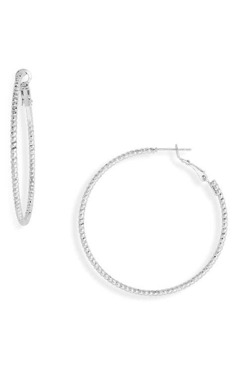 Demifine Textured Hoop Earrings