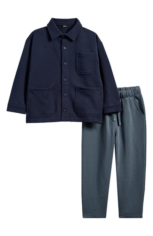 NEXT NEXT KIDS' FLEECE SHACKET & SWEATPANTS SET 