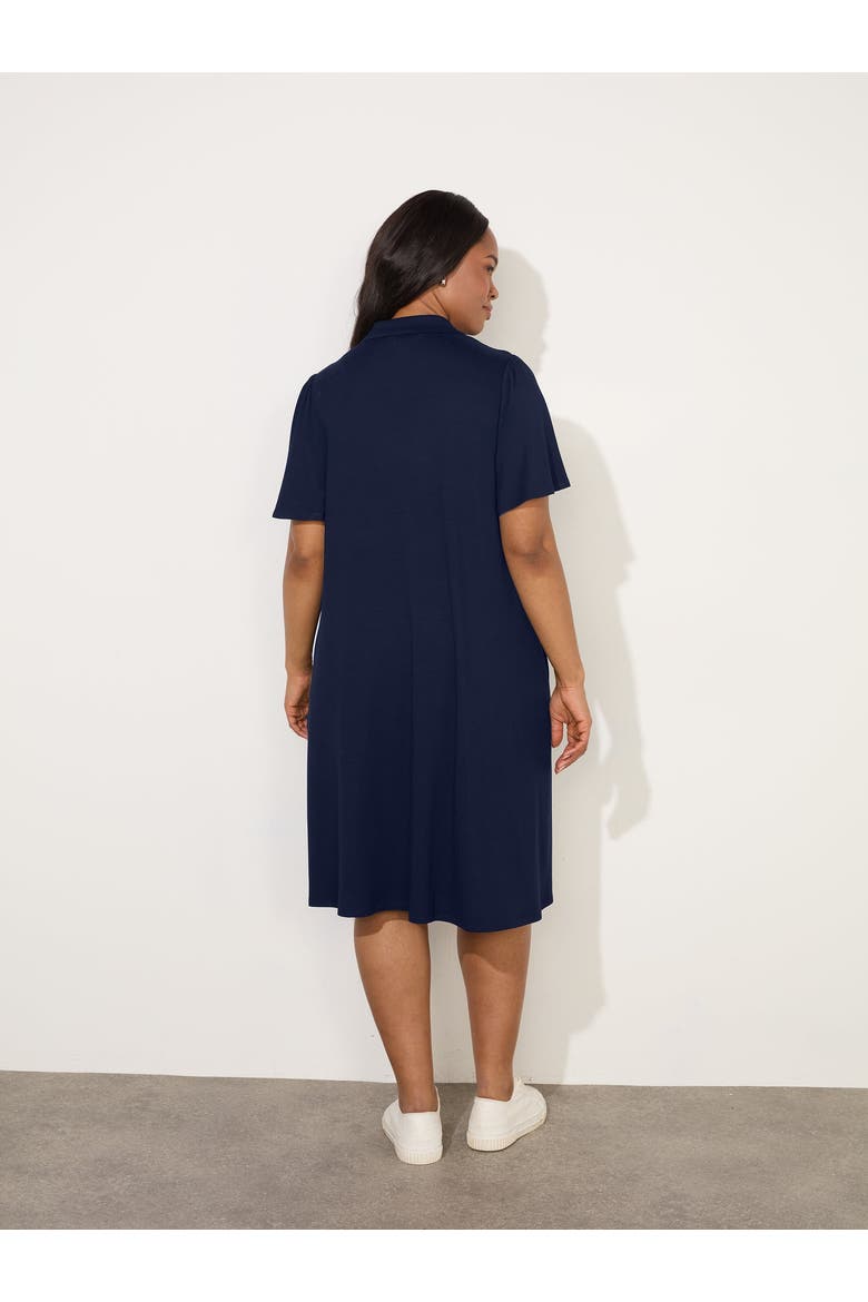 Flutter Sleeve Dress, Alternate, color, Navy