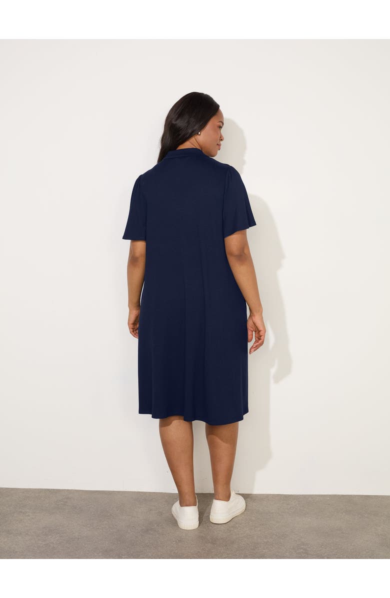 Live Unlimited Flutter Sleeve Dress, Alternate, color, Navy