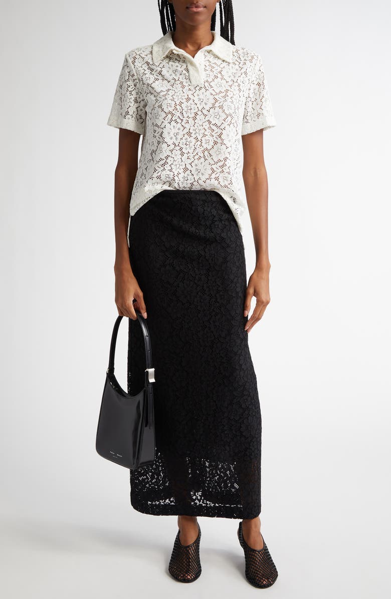 Proenza Schouler Jasmine Stretch Floral Lace Skirt, Alternate, color, 