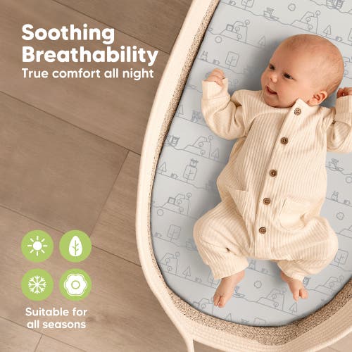Keababies 2-pack Soothe Fitted Bassinet Sheets In Keapixel