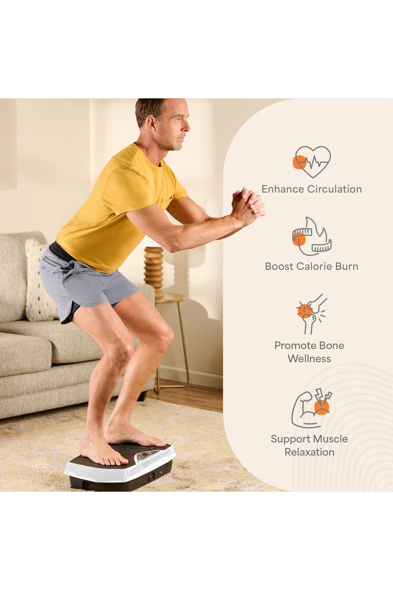 Vibration Plate Exercise Machine Magnetic Acupoints Platform for Muscle Toning and Recovery, Alternate, color, White