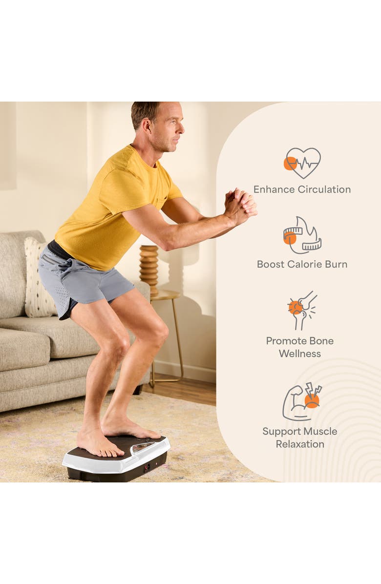 Lifepro Vibration Plate Exercise Machine Magnetic Acupoints Platform for Muscle Toning and Recovery, Alternate, color, White