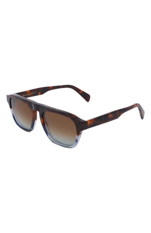 Paul Smith 54mm Modified Rectangular Sunglasses In Havana/striped Blue