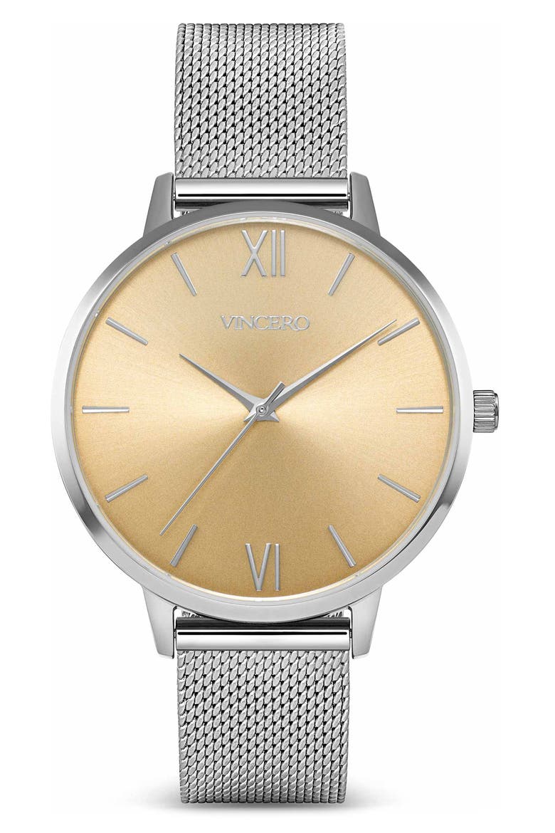 Eros Mesh Strap Watch, 38mm, Main, color, BRONZE/ SILVER