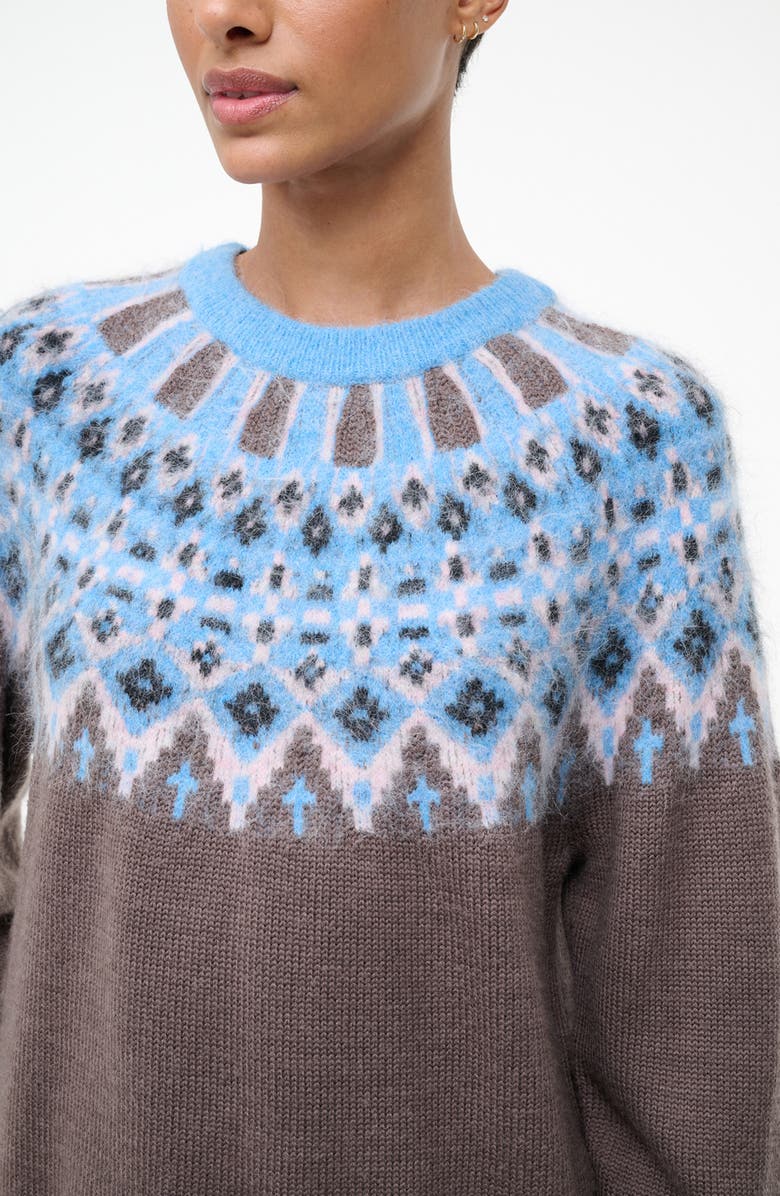 STAUD Zane Fair Isle Wool Blend Sweater, Alternate, color, 