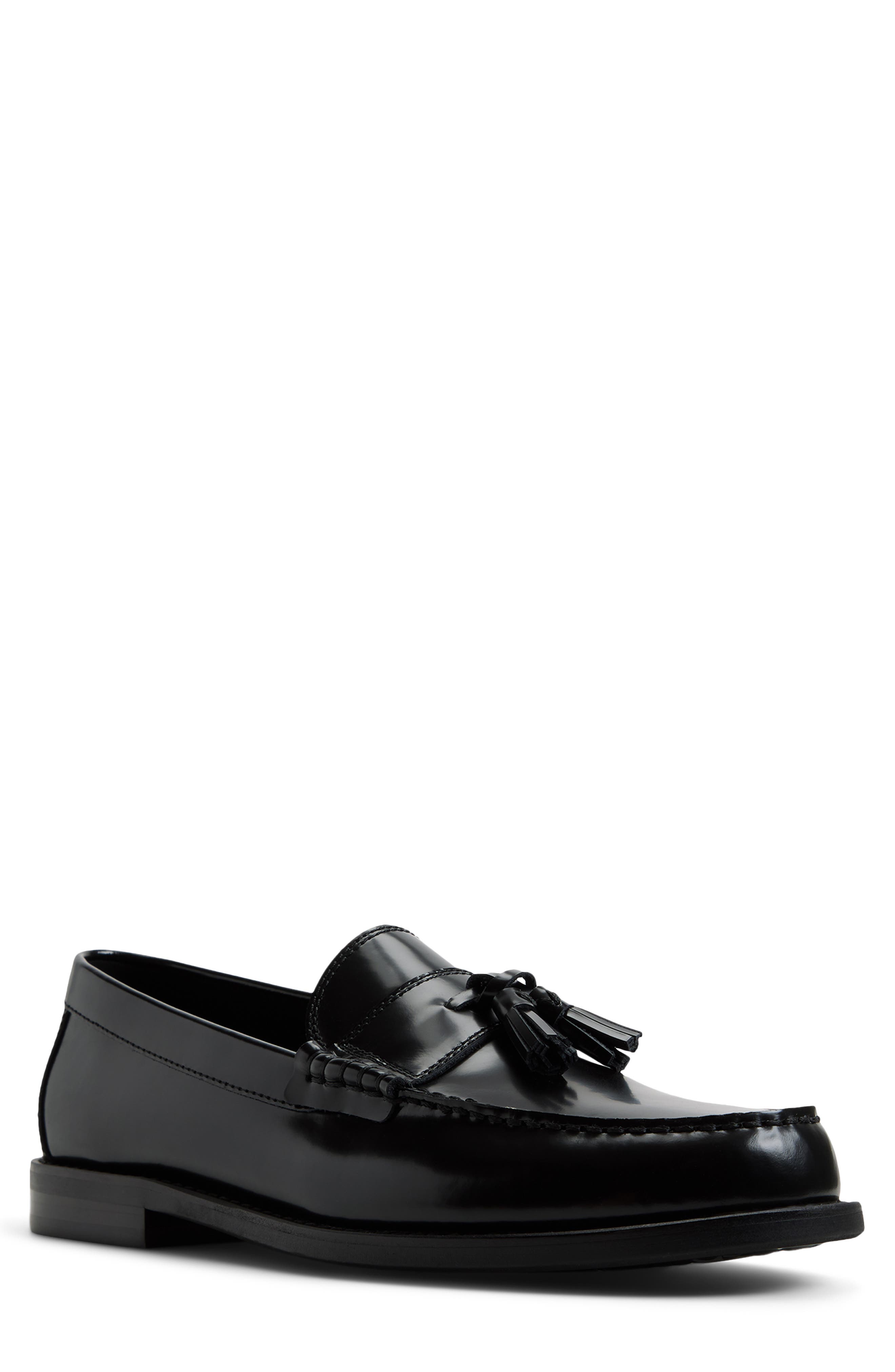 Cairo Tassel Leather Loafer, Main, color, BLACK