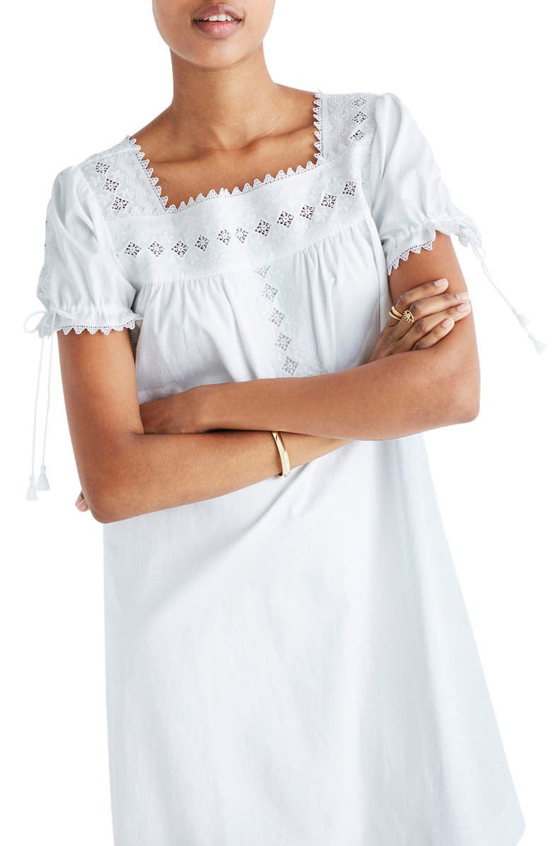 Madewell Eyelet Shift Dress, Main, color, 
