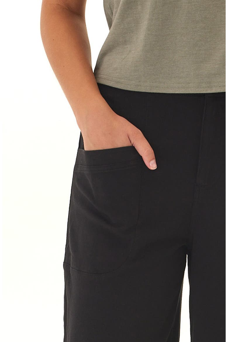 Lauren Crop Barrel Stretch Twill Pants, Alternate, color, BLACK