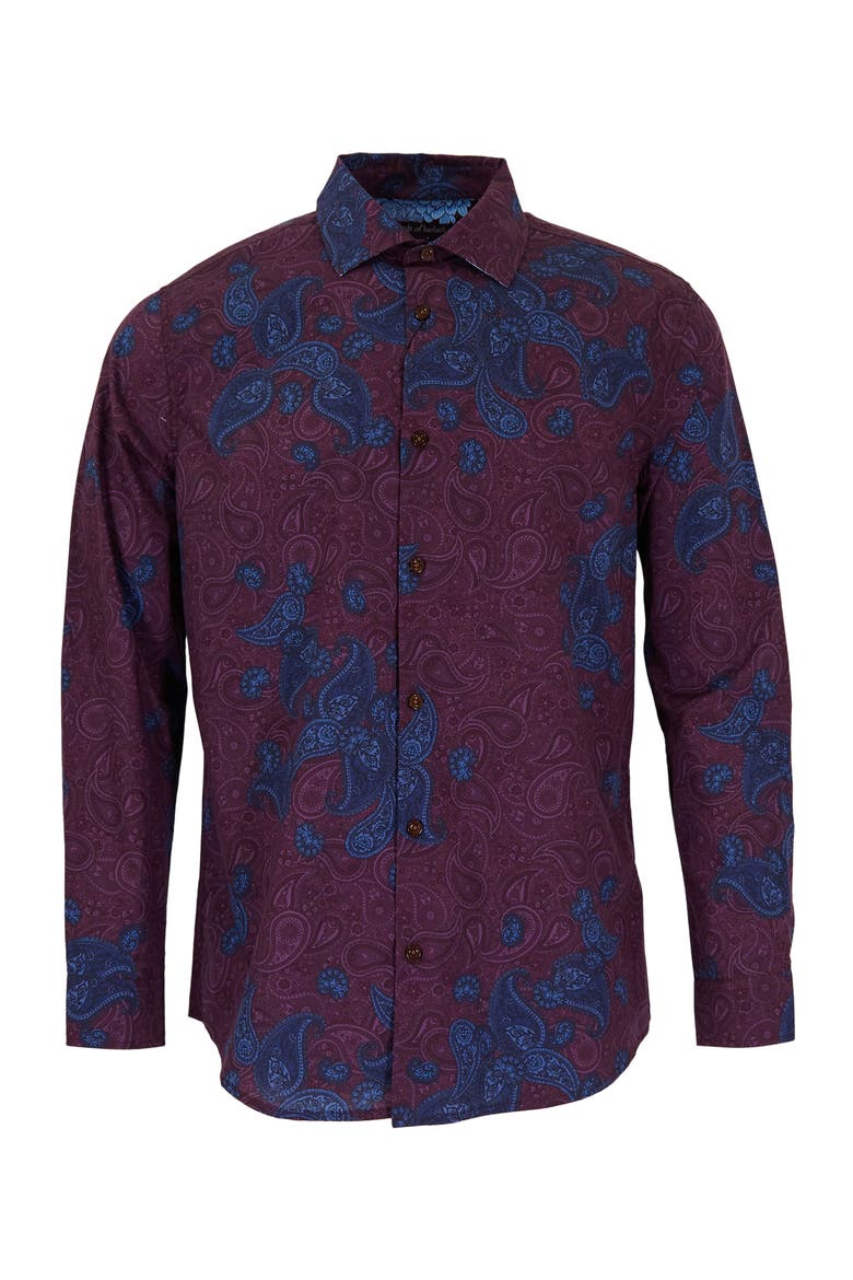 Nigel Button-Up Shirt, Alternate, color, Montgat Paisley Plum