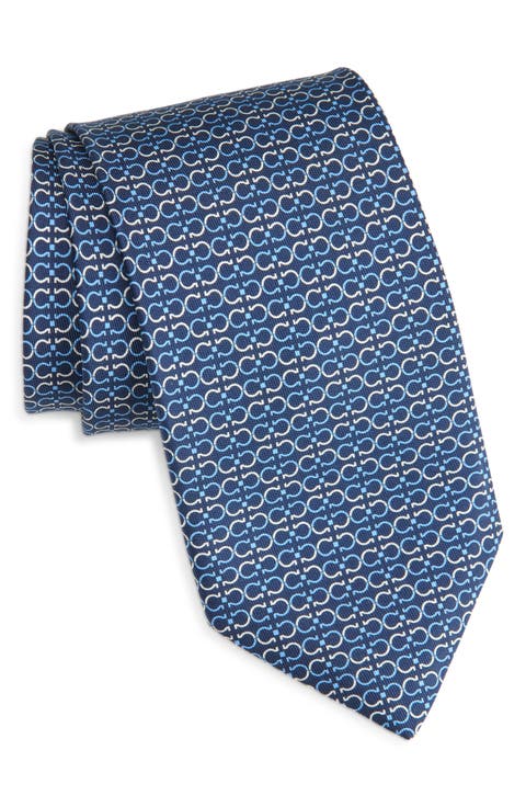 Zelig Gancini Print Silk Tie