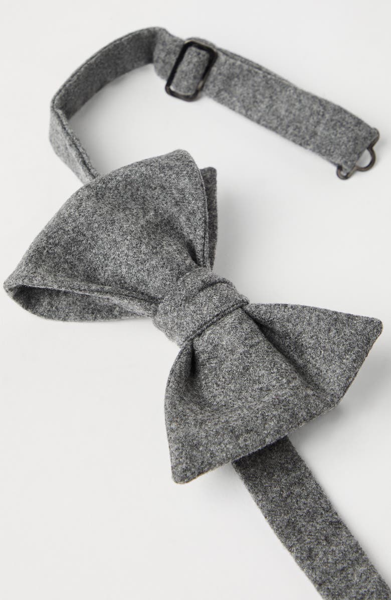 Brunello Cucinelli Flannel bowtie, Alternate, color, Dark Grey