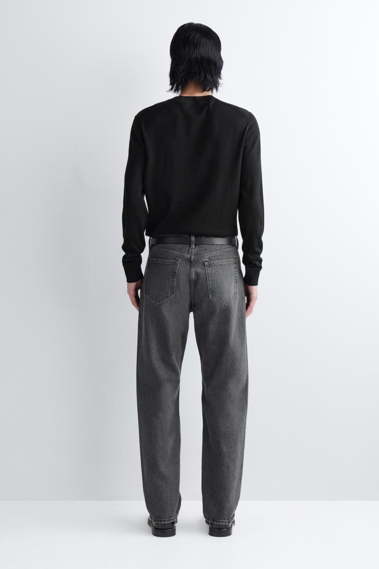 Signature Regular-Fit Straight-Leg Jeans, Alternate, color, GREY