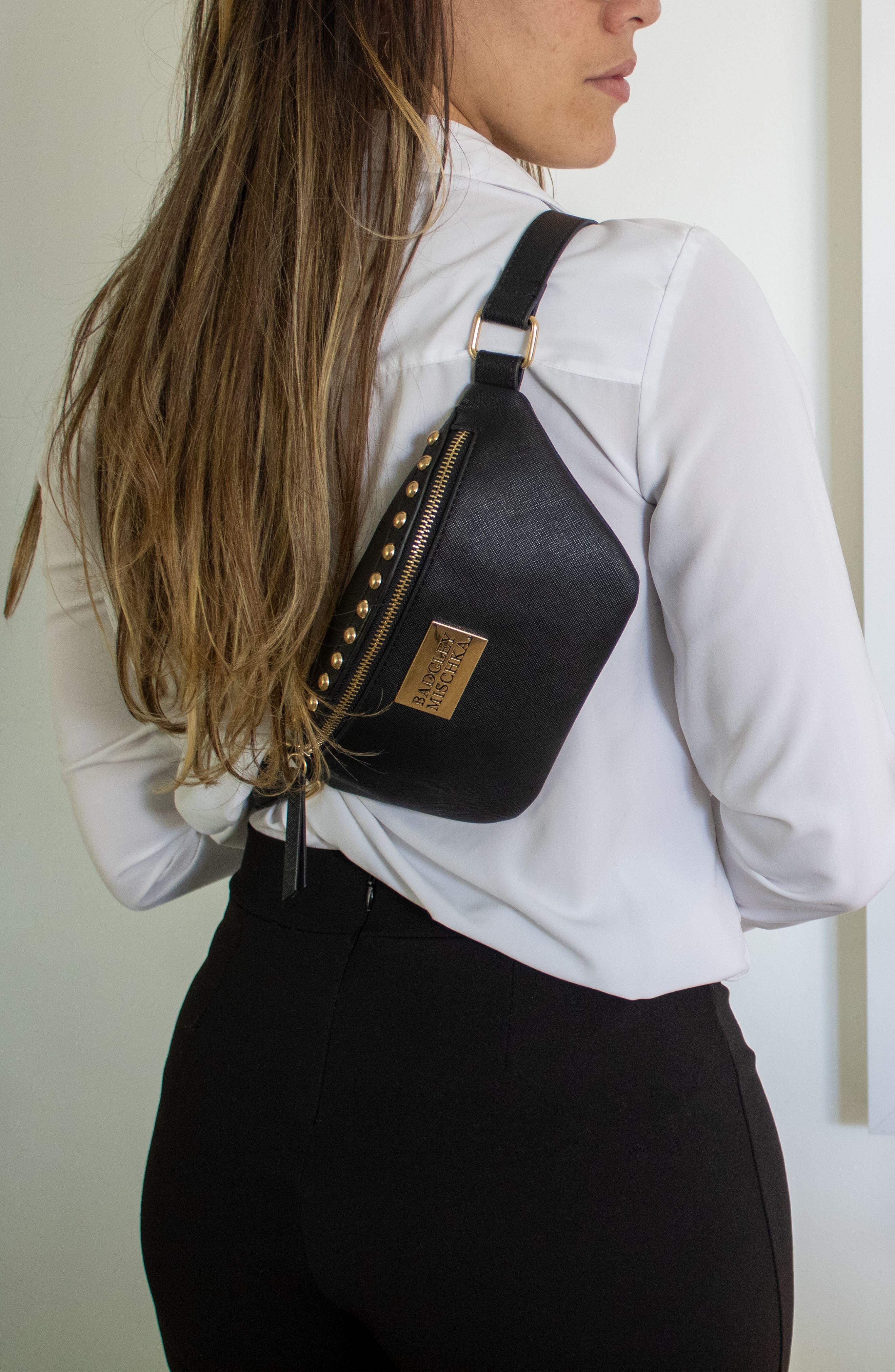 BADGLEY MISCHKA Bridgette Vegan Leather Belt Bag, Alternate, color, 