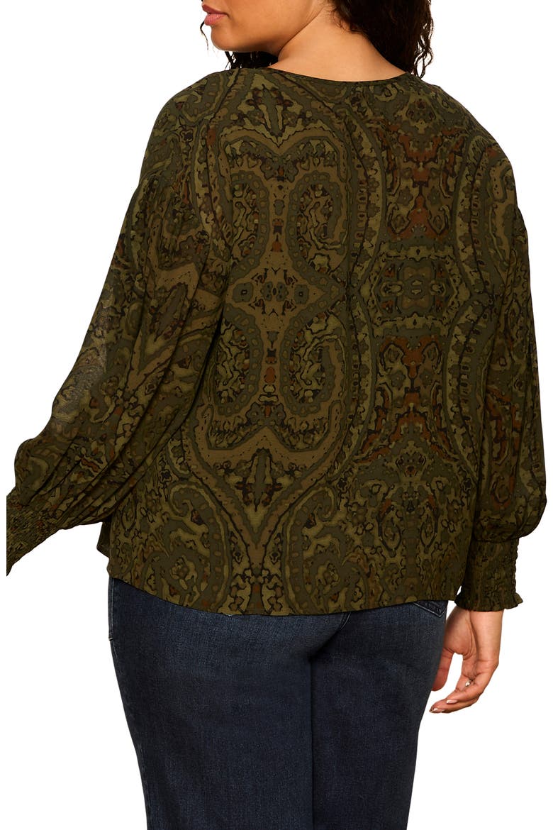 The Moment Volume Blouse, Alternate, color, MIDNIGHT MOSS GREEN