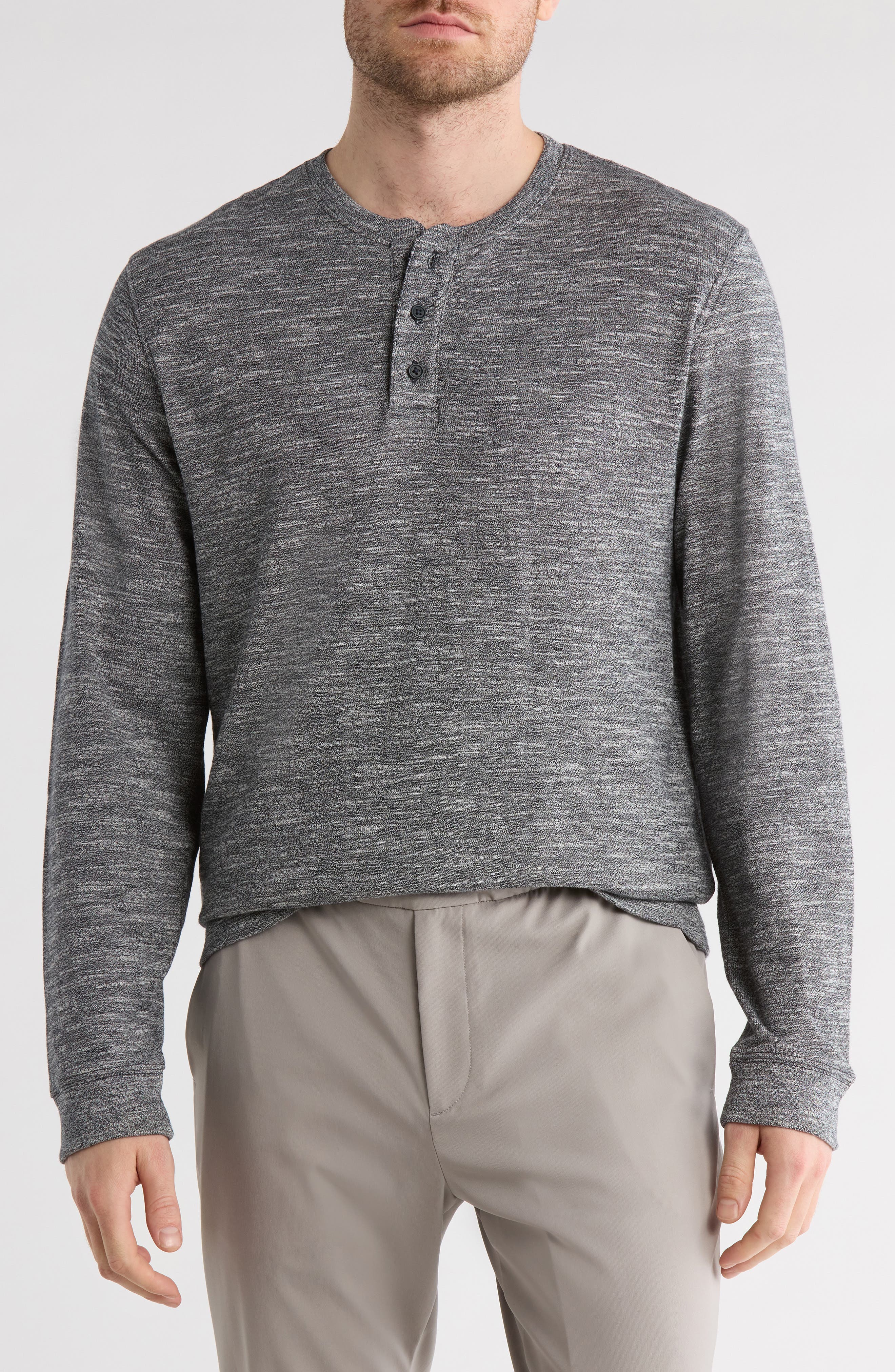 Vince Heather Double Face Henley