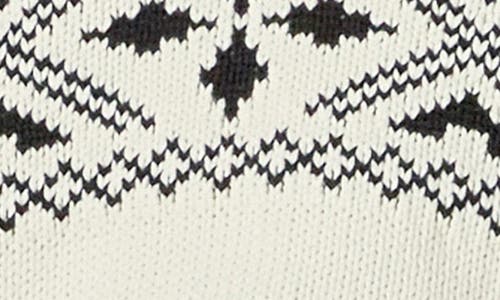 English Factory Patterned Half Zip Sweater In Ivory/black